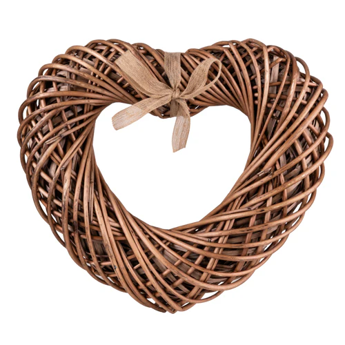 Brown Wicker Heart Hanging Decoration - Image 2