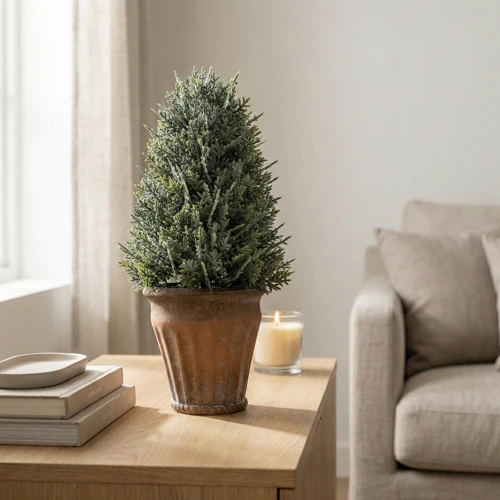 29cm Cypress Tree in Decorative Pot – Artificial Cypress Plant - Image 2