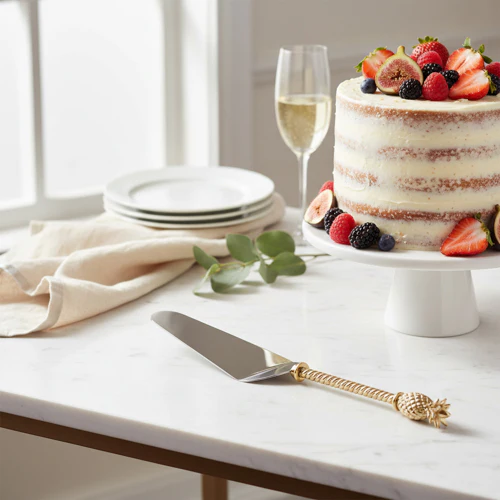 Cake Knife with Decorative Pineapple Handle - Image 2
