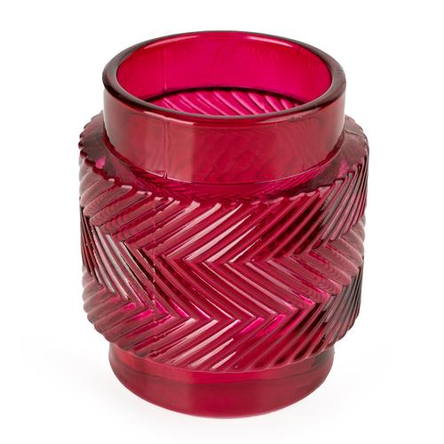 Candle Holder Embossed Stripe Pink - Image 2