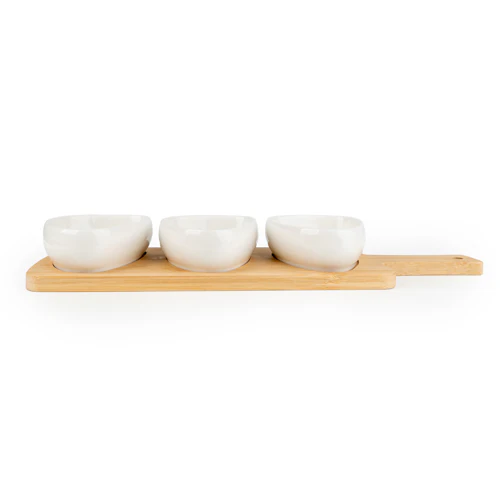 Set of 3 Dishes on Bamboo Tray Tomatoes - Image 5