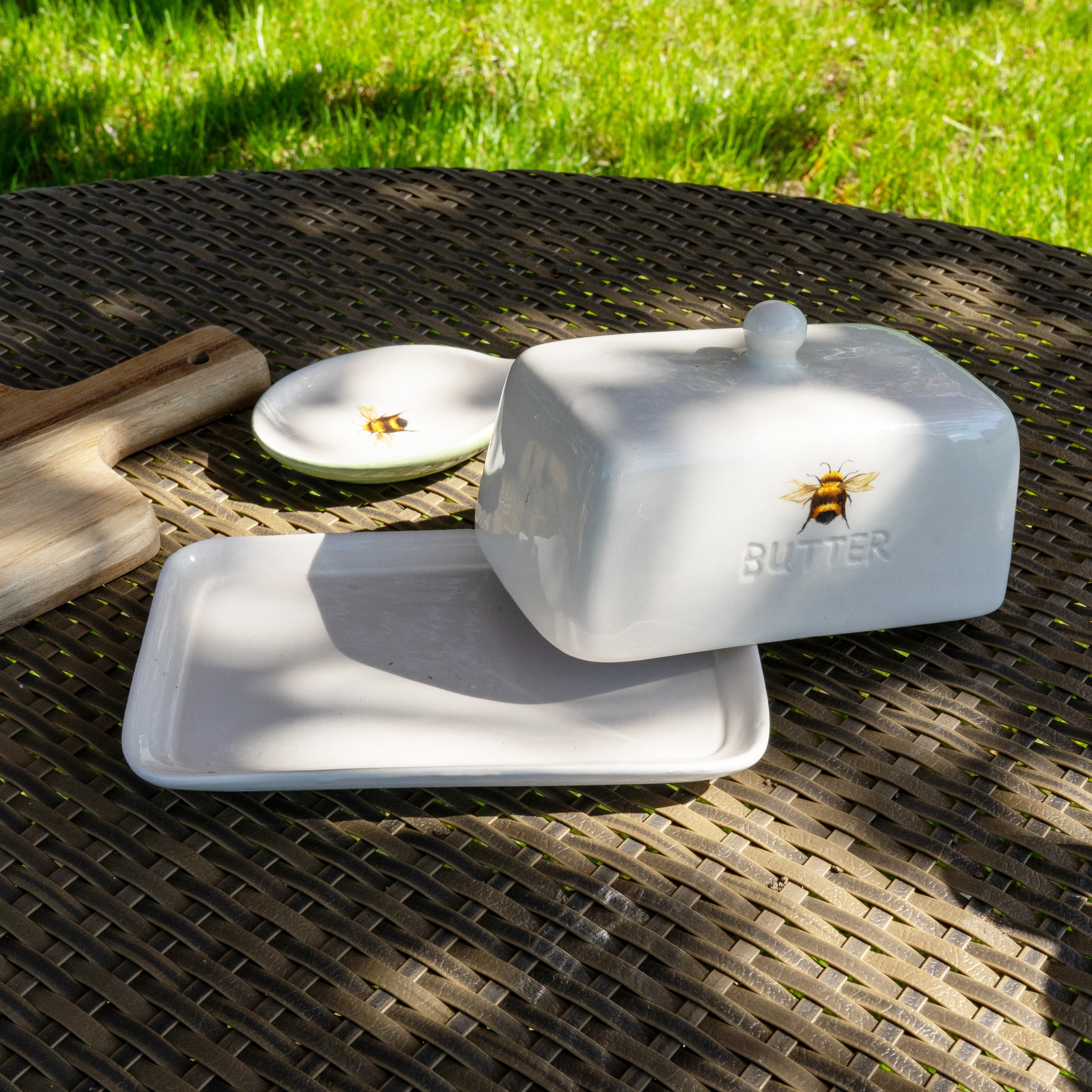 Ceramic Butter Dish with Bee Detail - Image 2