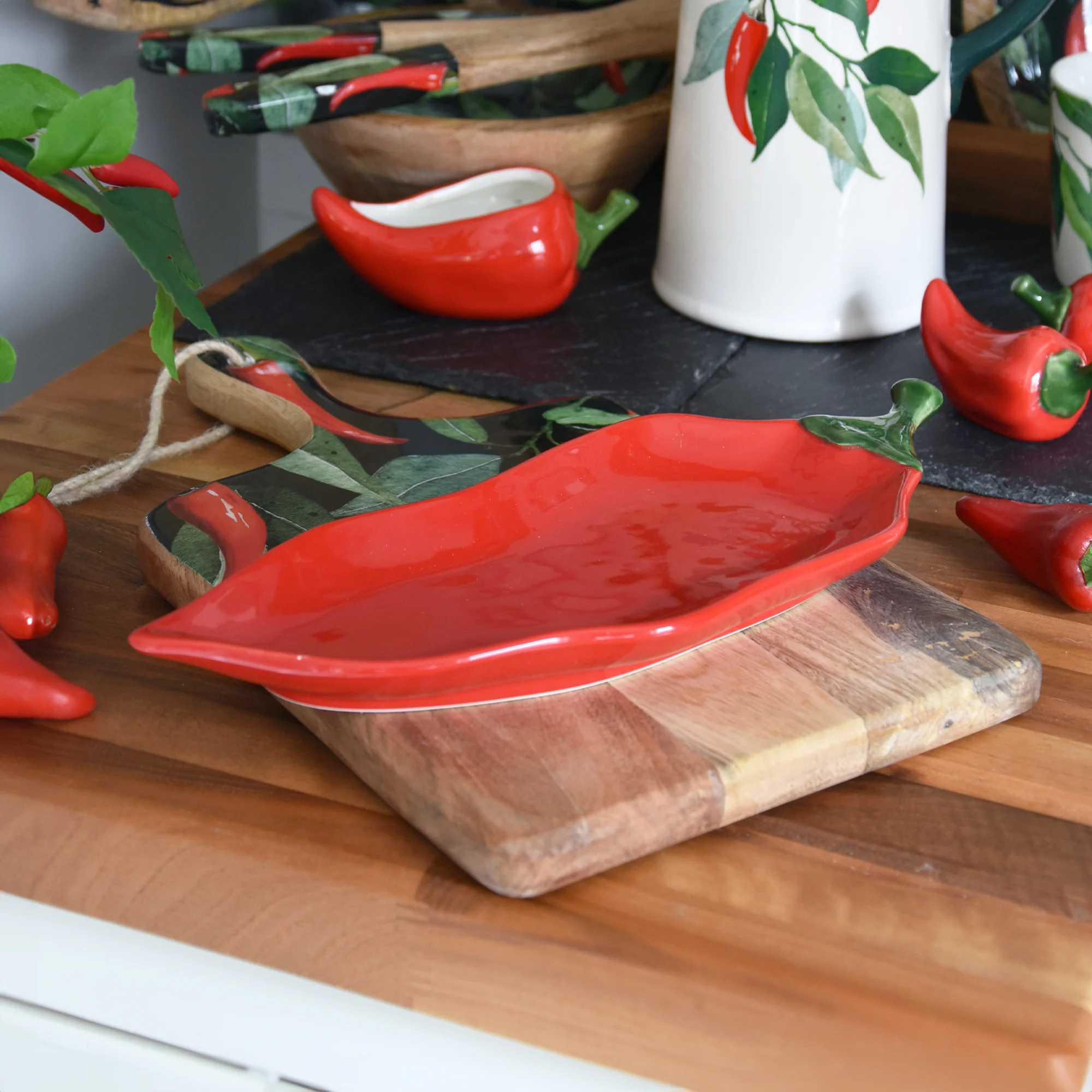 Chilli Shaped Ceramic Serving Plate