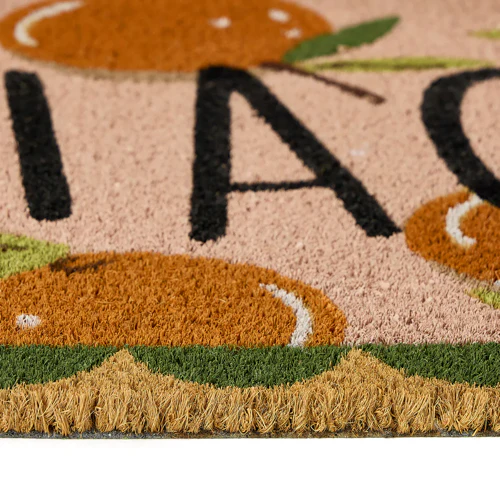 Ciao Doormat with Orange Design in Coir - Image 3