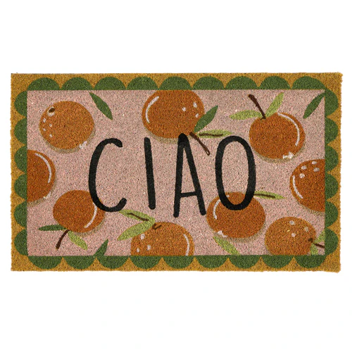 Ciao Doormat with Orange Design in Coir - Image 4