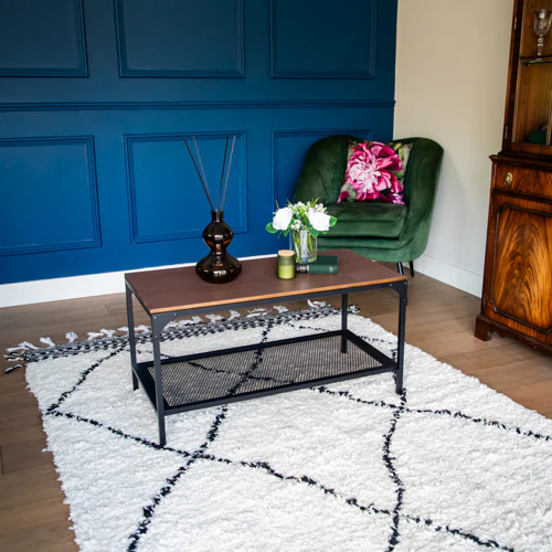 Yellow Oak Coffee Table with Black Frame - Image 2