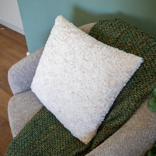 Cream Faux Fur Cushion