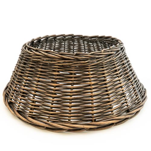 Dark Brown Wicker Christmas Tree Skirt - Image 3
