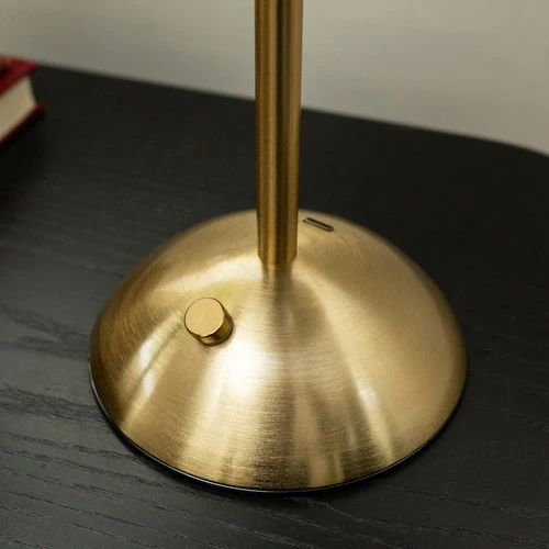 Metal Table Lamp with Duck Egg Pleated Shade - Image 4