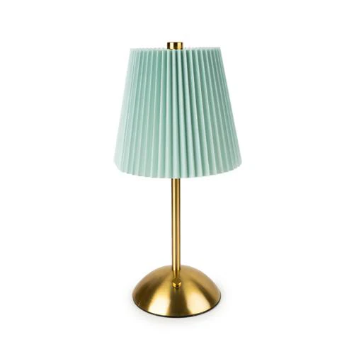 Metal Table Lamp with Duck Egg Pleated Shade - Image 5