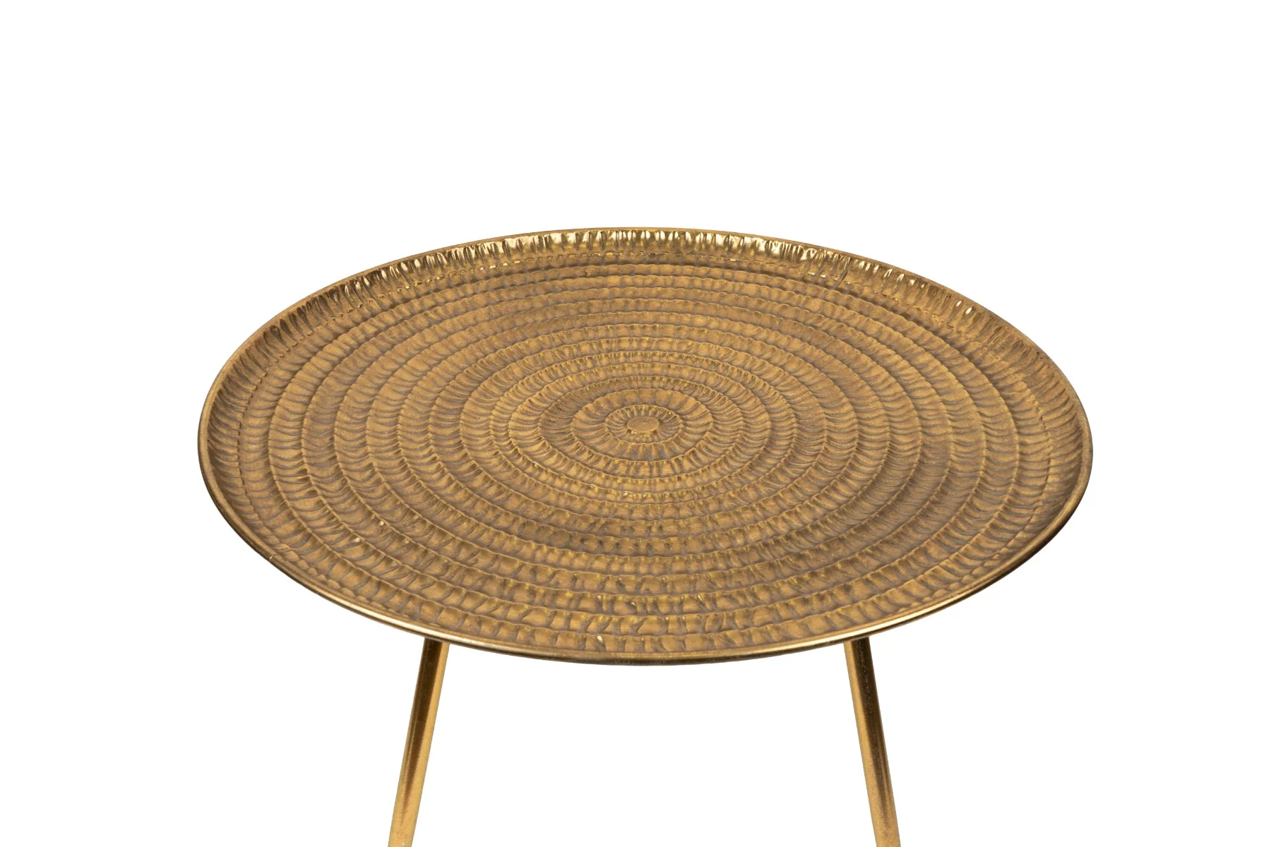 Large Antique Gold Round Metal Coffee Table - Image 4