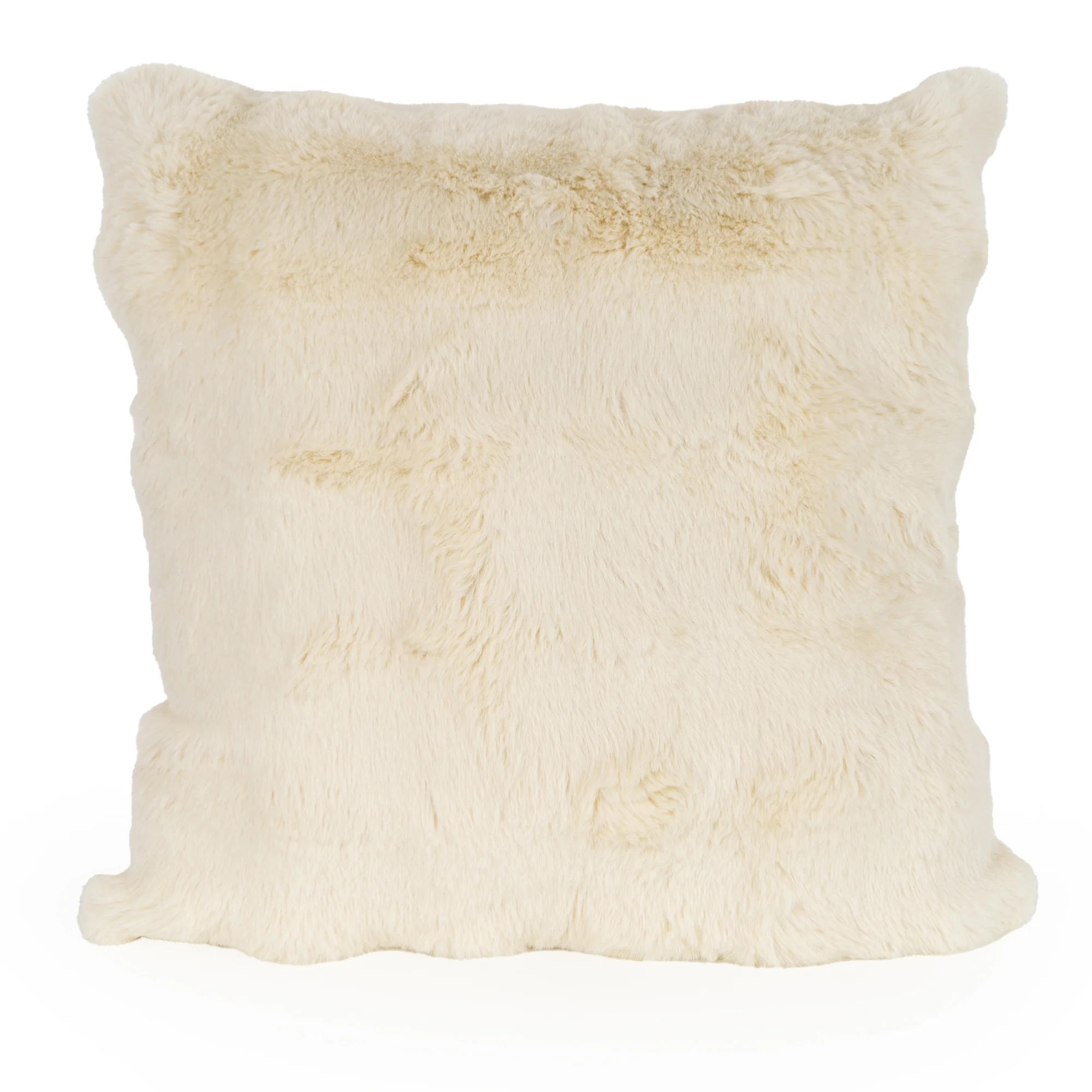 Elegant Cream Faux Rabbit Fur Cushion - Image 4