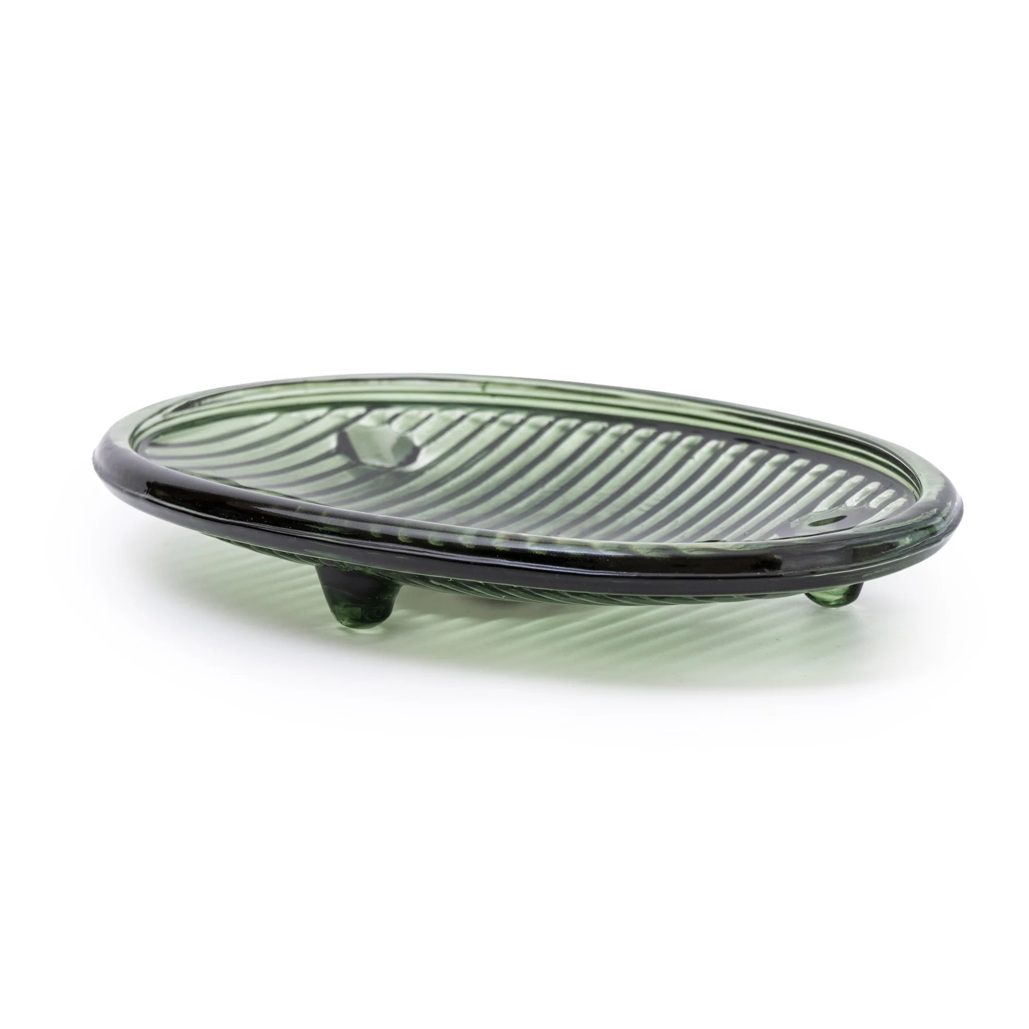 Elegant Glass Soap Dish in Vibrant Green, 15.3CM - Image 2