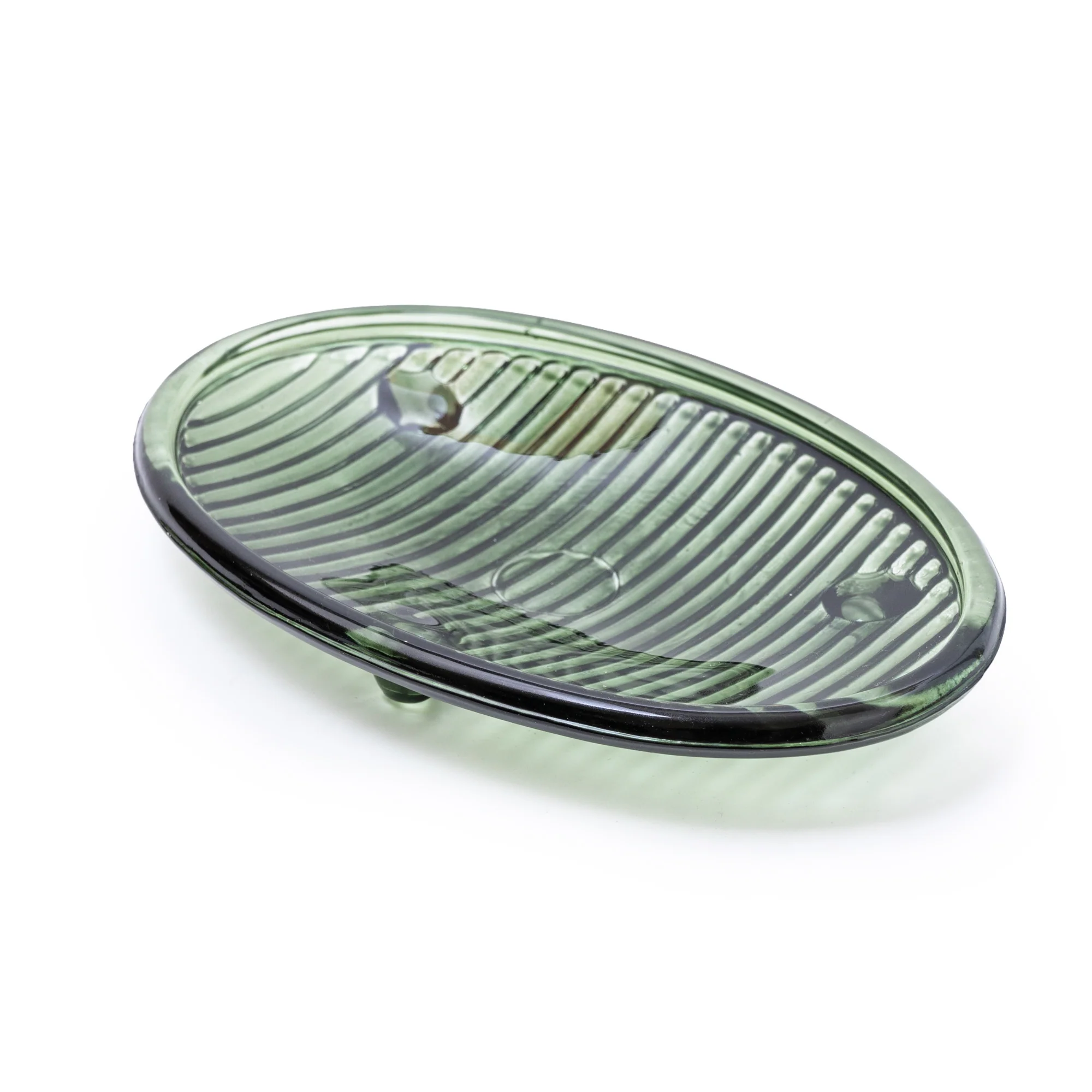 Elegant Glass Soap Dish in Vibrant Green, 15.3CM - Image 3