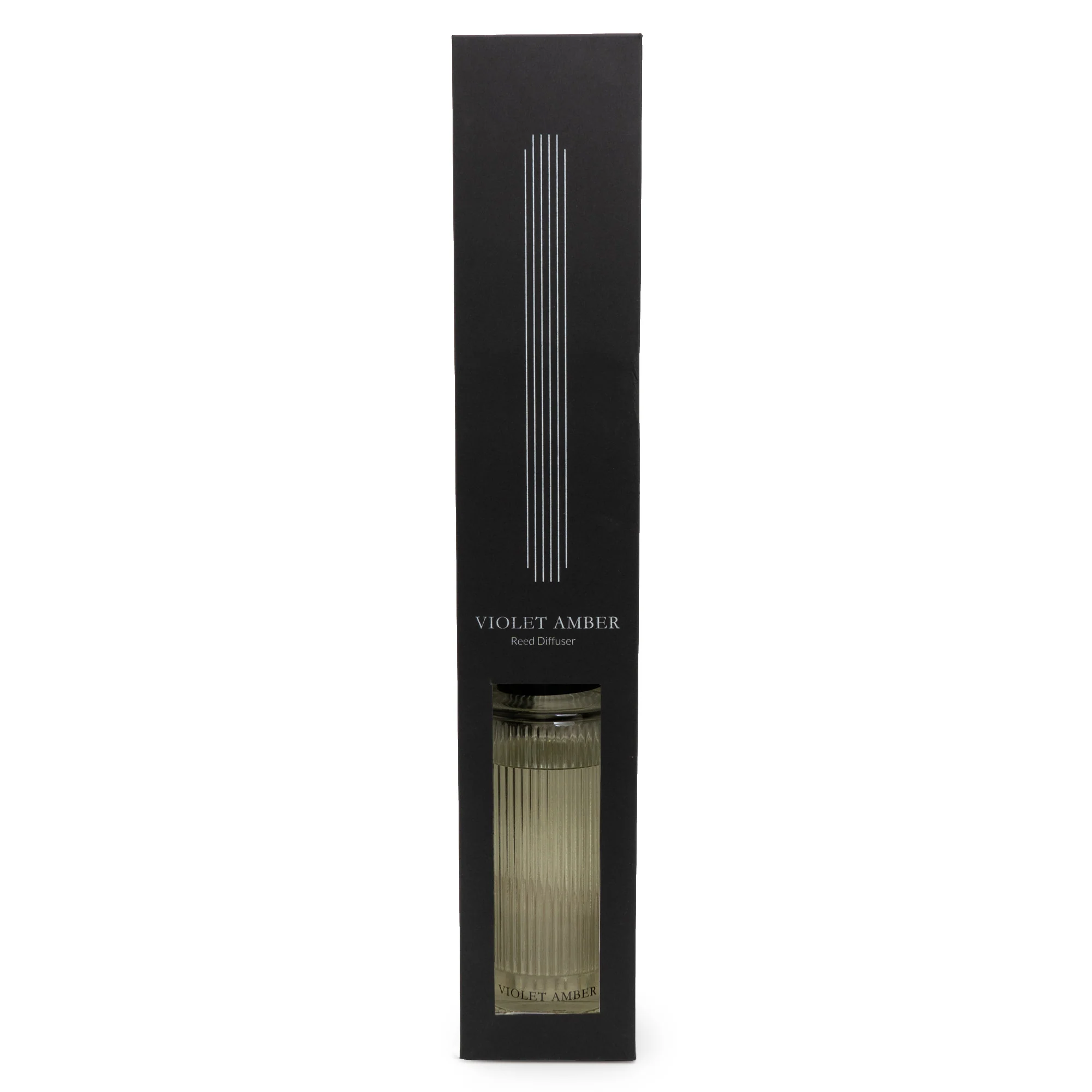 Violet Amber Scent- Ridged Glass Reed Diffuser, 1200ml - Image 4