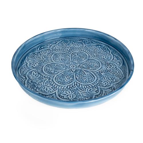 Embossed Blue Enamel Round Plate - Image 3