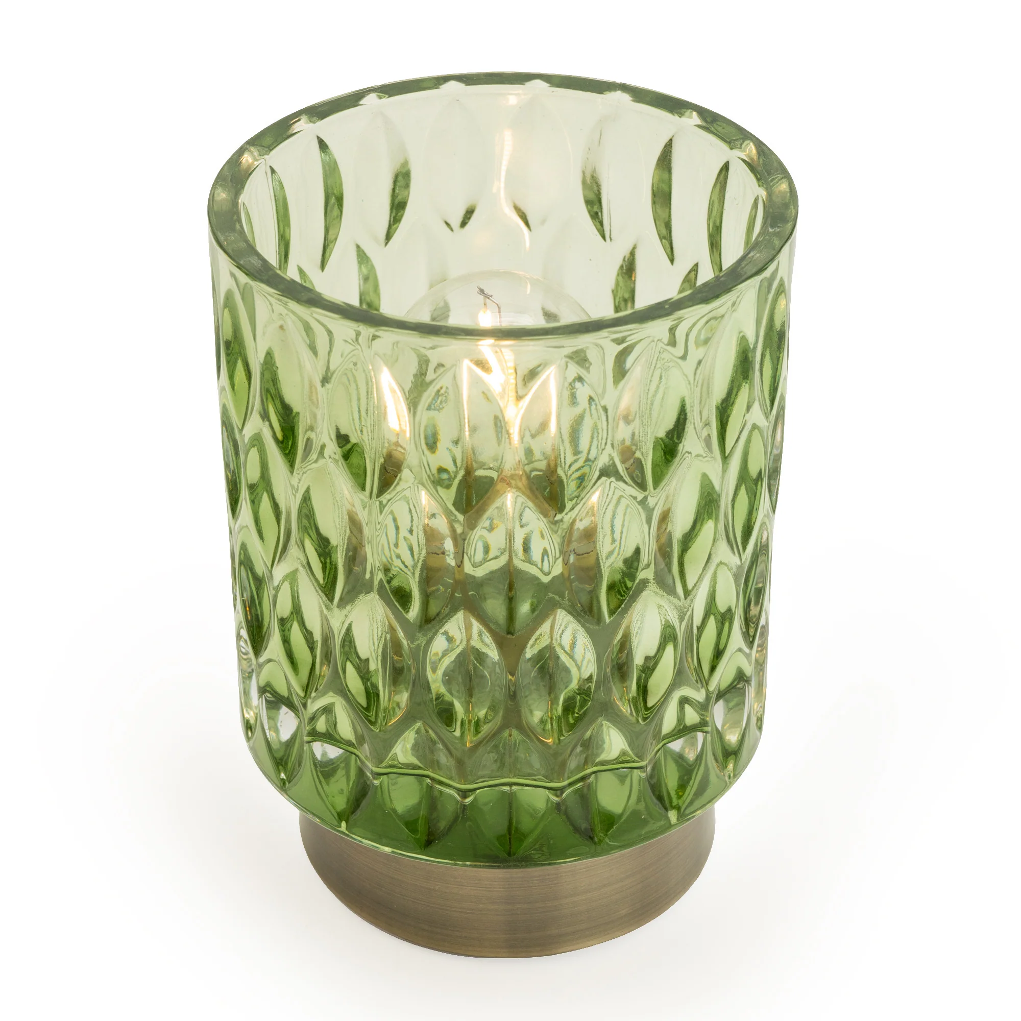 Embossed Green Glass LED Light - Image 2