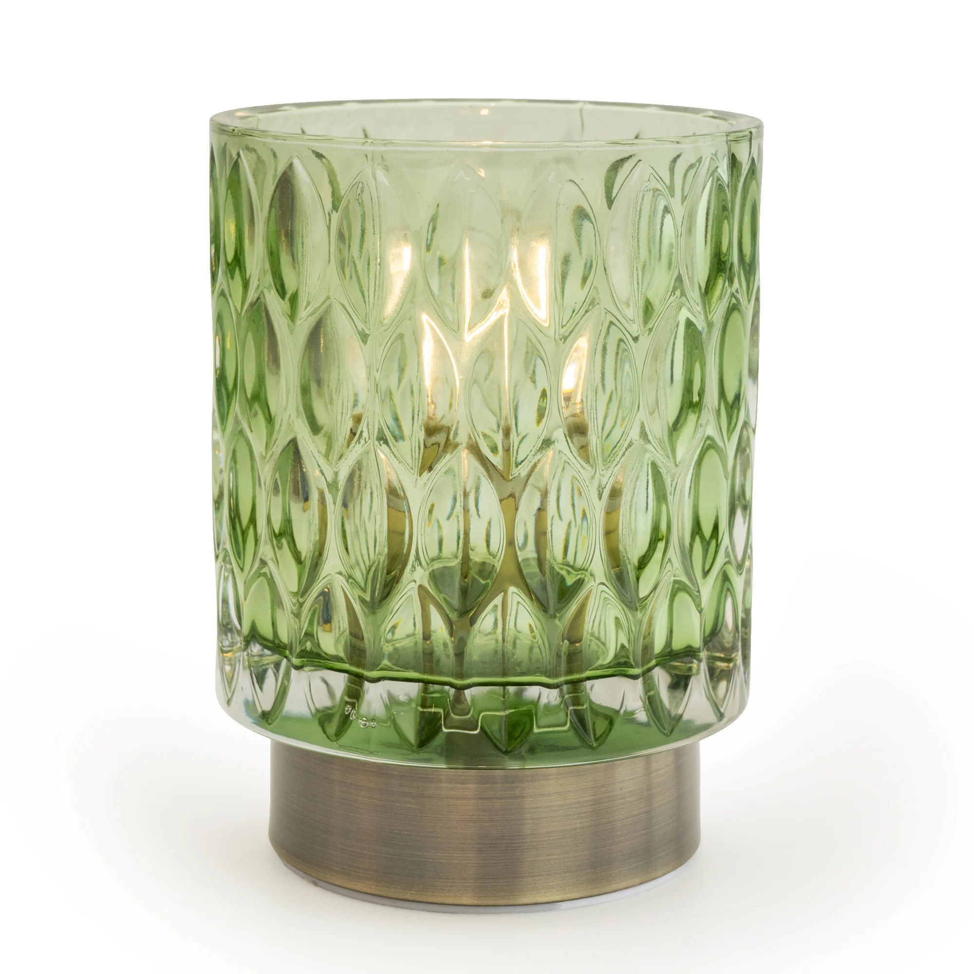 Embossed Green Glass LED Light - Image 3