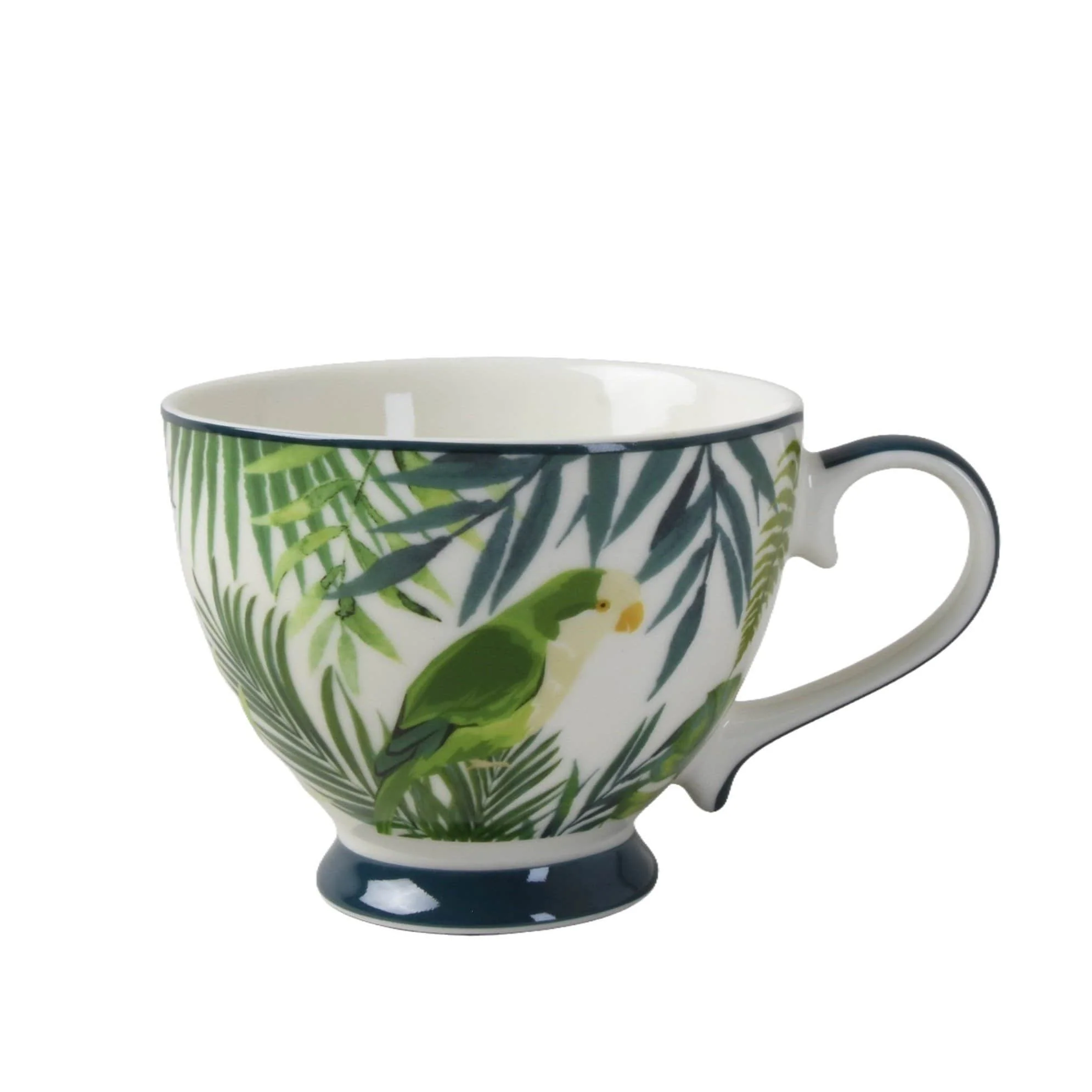 Emerald Green Eden Decal Footed Mug with a Dark Green Handle - Image 2