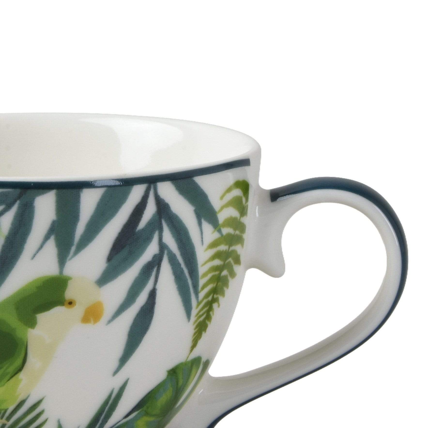 Emerald Green Eden Decal Footed Mug with a Dark Green Handle - Image 3