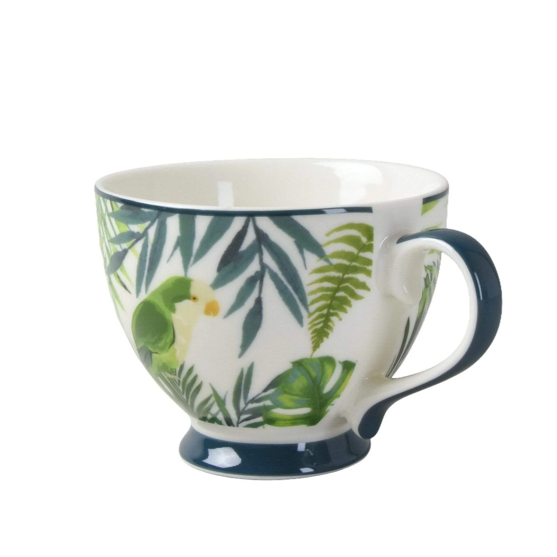 Emerald Green Eden Decal Footed Mug with a Dark Green Handle - Image 4
