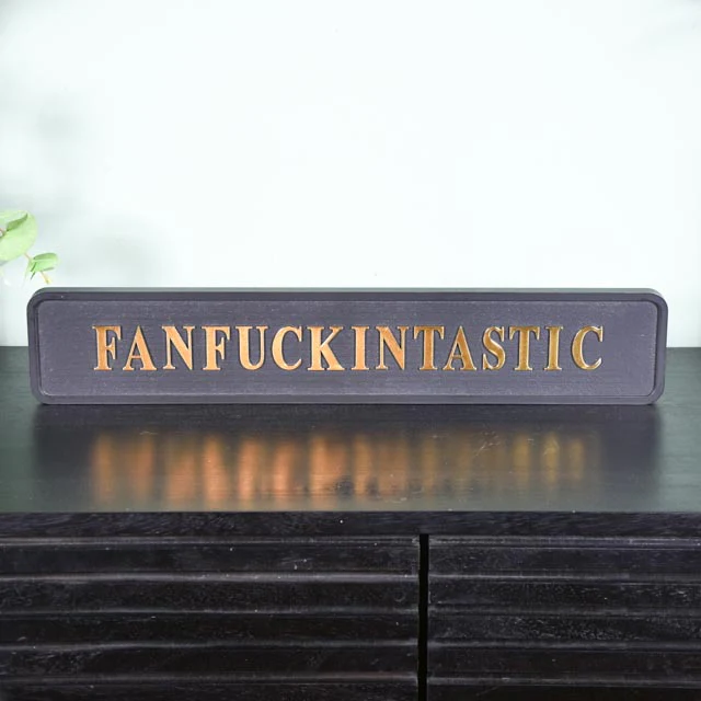 Fanfuckintastic Wall Sign Black & Gold - Image 2