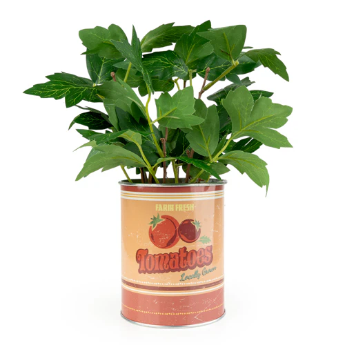 Faux Tomato Plant in Tin Pot - Image 2