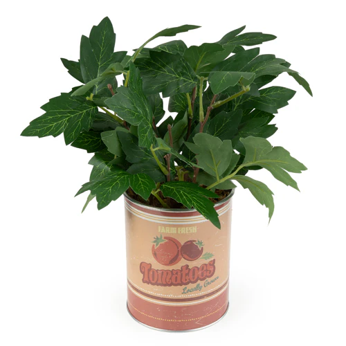 Faux Tomato Plant in Tin Pot - Image 3