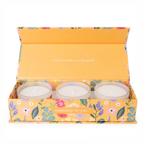 Floral Collection "Happy Birthday" Scented Luxury Candle Trio