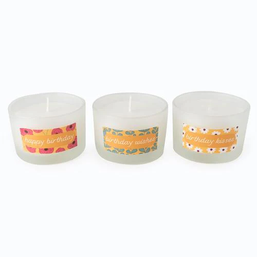 Floral Collection "Happy Birthday" Scented Luxury Candle Trio - Image 3
