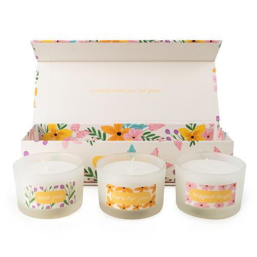 Floral Collection "Hugs" Scented Luxury Candle Trio - Image 2