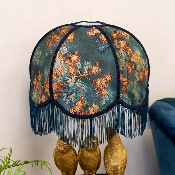 Frilled Lampshade with Floral Design (Lampshade Only) - Image 2
