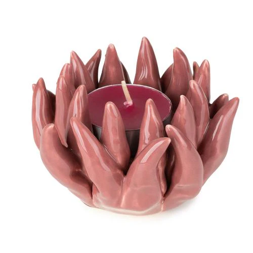 Flower-Shaped Pink Tealight Holder - Image 4