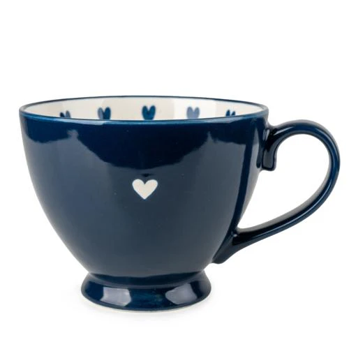 Wax Resist & Pad Print Hearts Footed Mug - Image 6