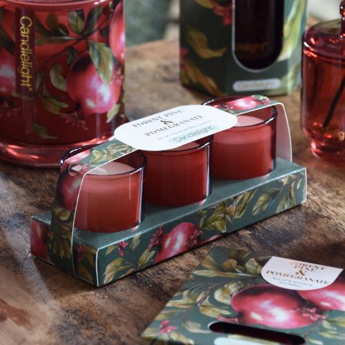 Forest Pine & Pomegranate Trio Candles