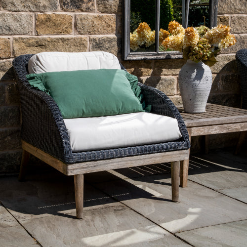 Frilled Edge Green Cushion