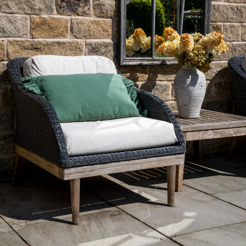Frilled Edge Green Cushion - Image 2