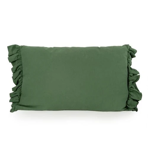 Frilled Edge Green Cushion - Image 4