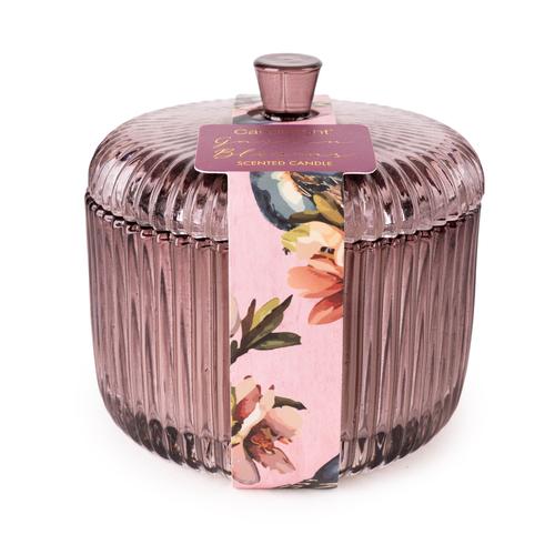 Garden Blooms and Plum Small Scented Candle Jar - Image 2