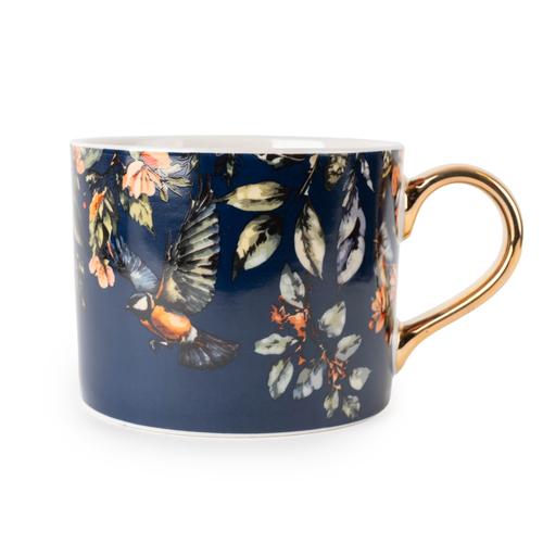 Garden Blooms Blue Mug with Gold Handle - Image 2
