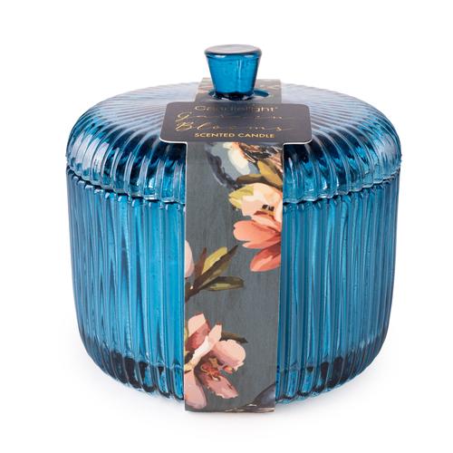 Garden Blooms Scented Blue Jar Candle - Image 3