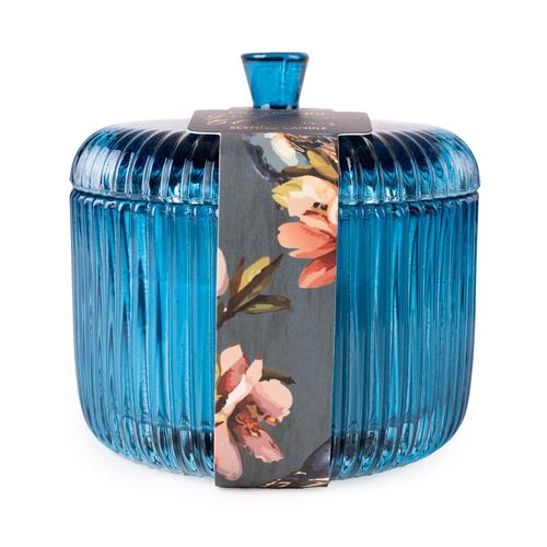 Garden Blooms Scented Blue Jar Candle - Image 4