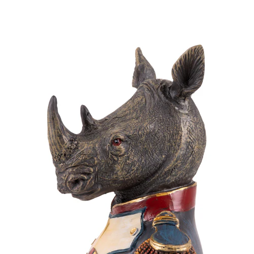 Gentry Rhino Ornament Bust on Square Base - Image 3