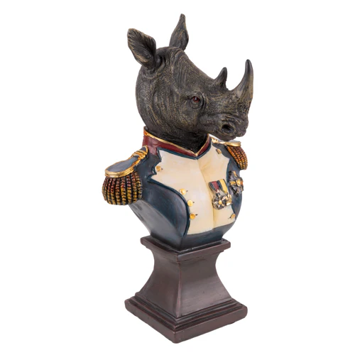 Gentry Rhino Ornament Bust on Square Base - Image 4