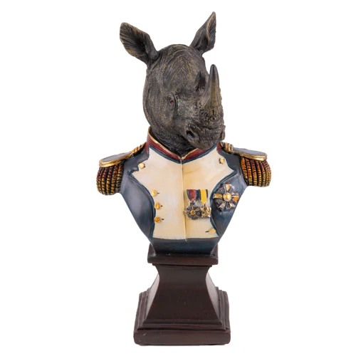 Gentry Rhino Ornament Bust on Square Base - Image 5