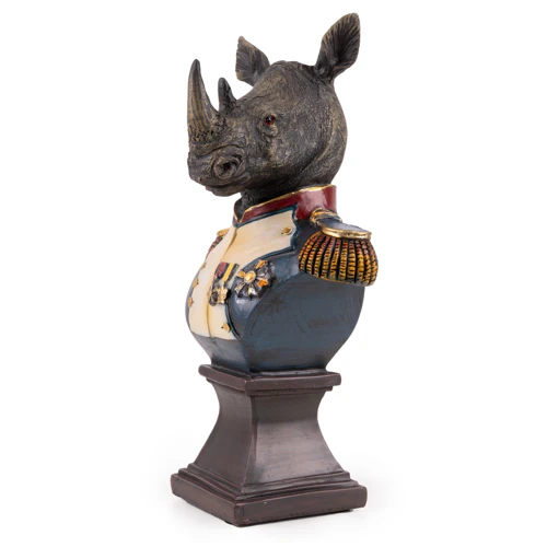 Gentry Rhino Ornament Bust on Square Base - Image 8