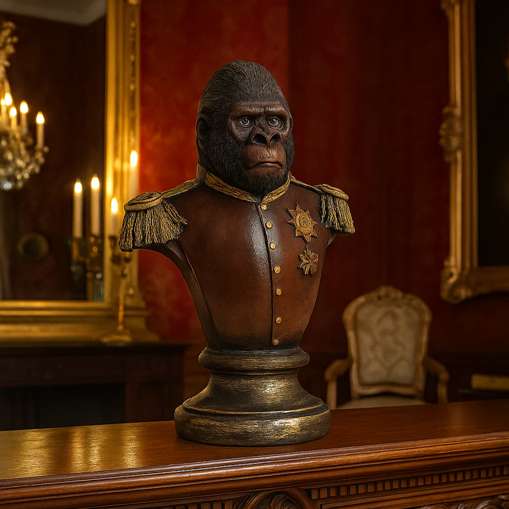 Gentry Sculpture Gorilla Bust Red