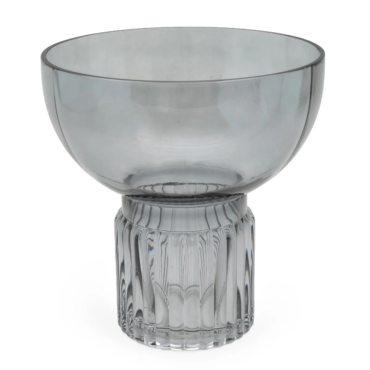 Elegant Clear Glass Footed Vase - Image 2