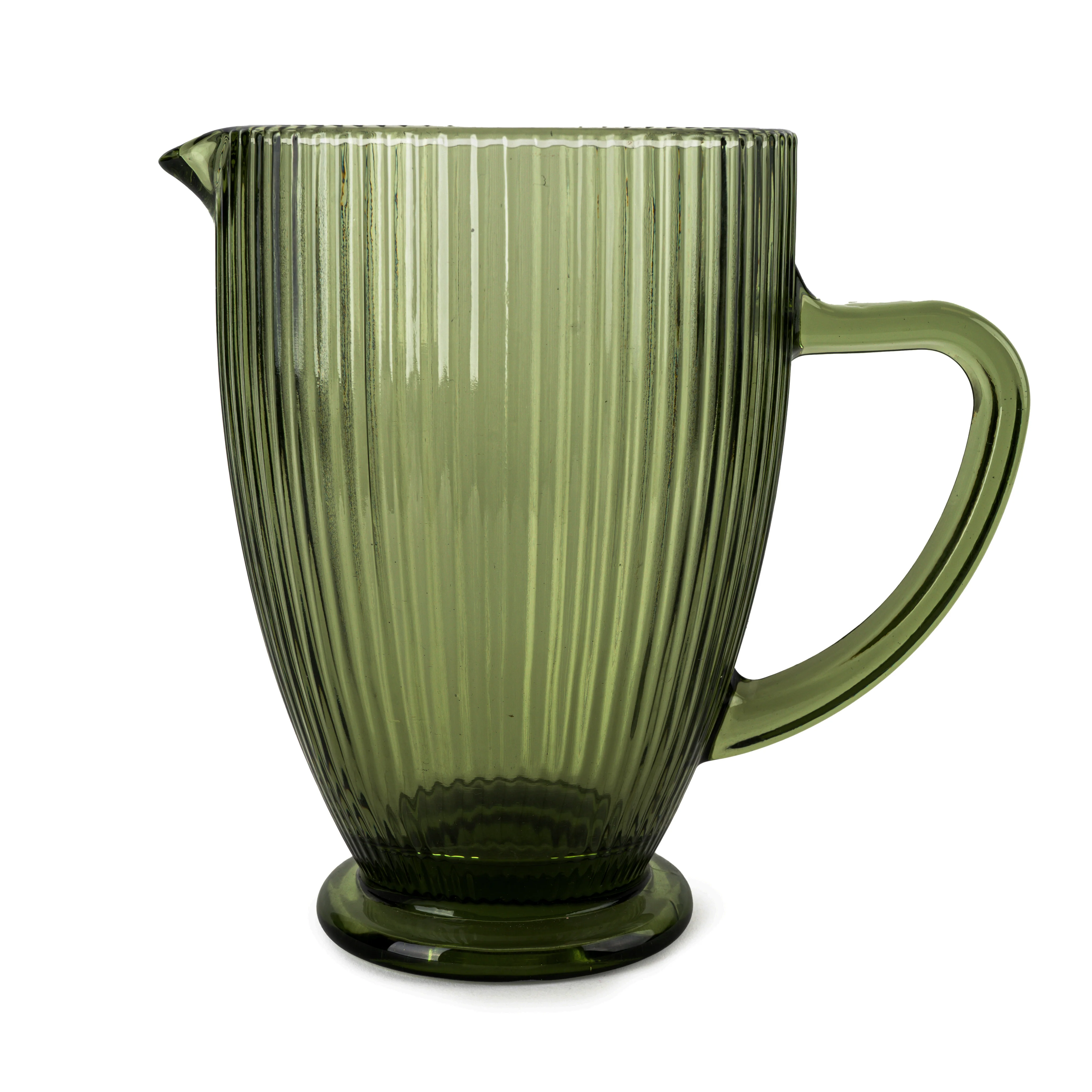 20CM Glass Jug Striped Green - Image 4
