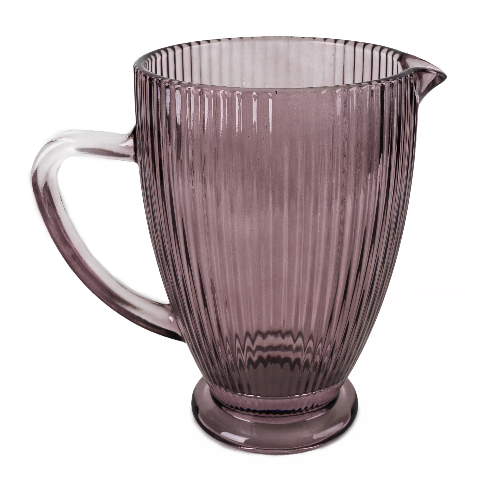20CM Glass Jug Striped Plum - Image 2